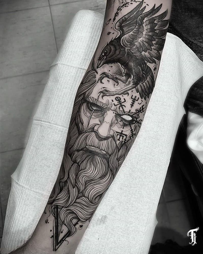 225+ Odin Tattoos Designs (2024) Inspired from Norse Mythology