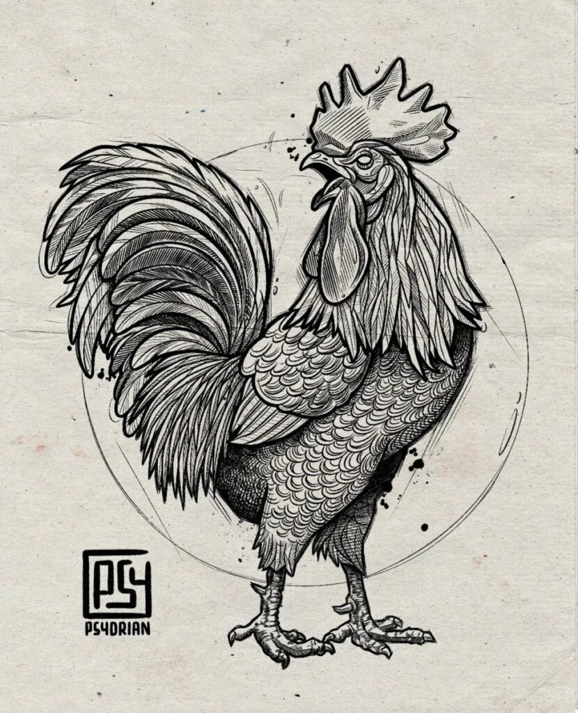 Rooster Tattoo 2