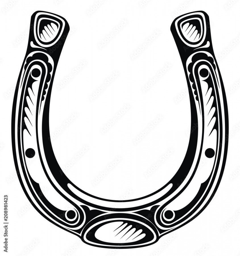 Hand Drawn Lucky Horseshoe. Tattoo Design Stock Vector Adobe Stock