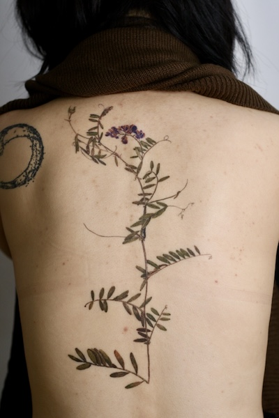 Tattoo On Back Leaves